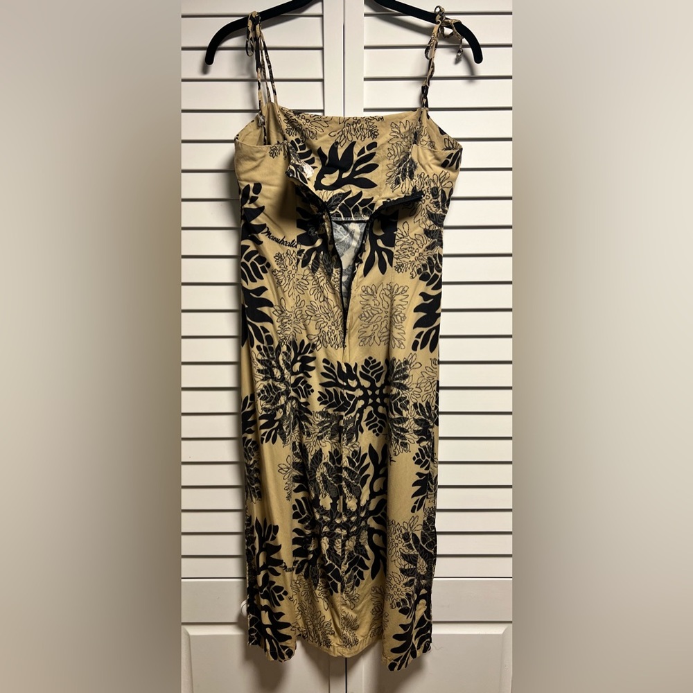 COPY - Manuhealii Black and Tan Slip Dress Spaghetti Strap Resort Wear - Picture 6 of 13